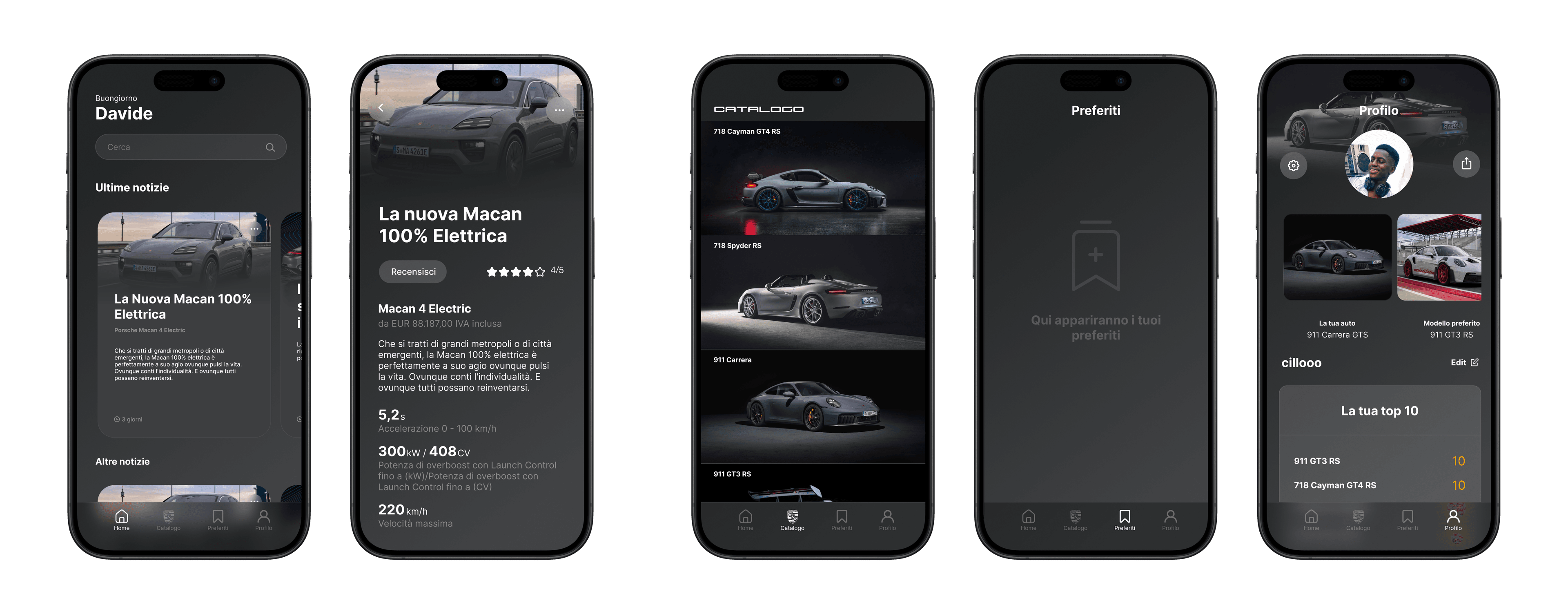 Porsche App Pages
